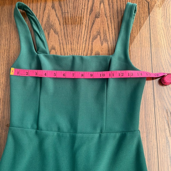 Squareneck Column Midi Dress dark green size medium - Picture 5 of 5
